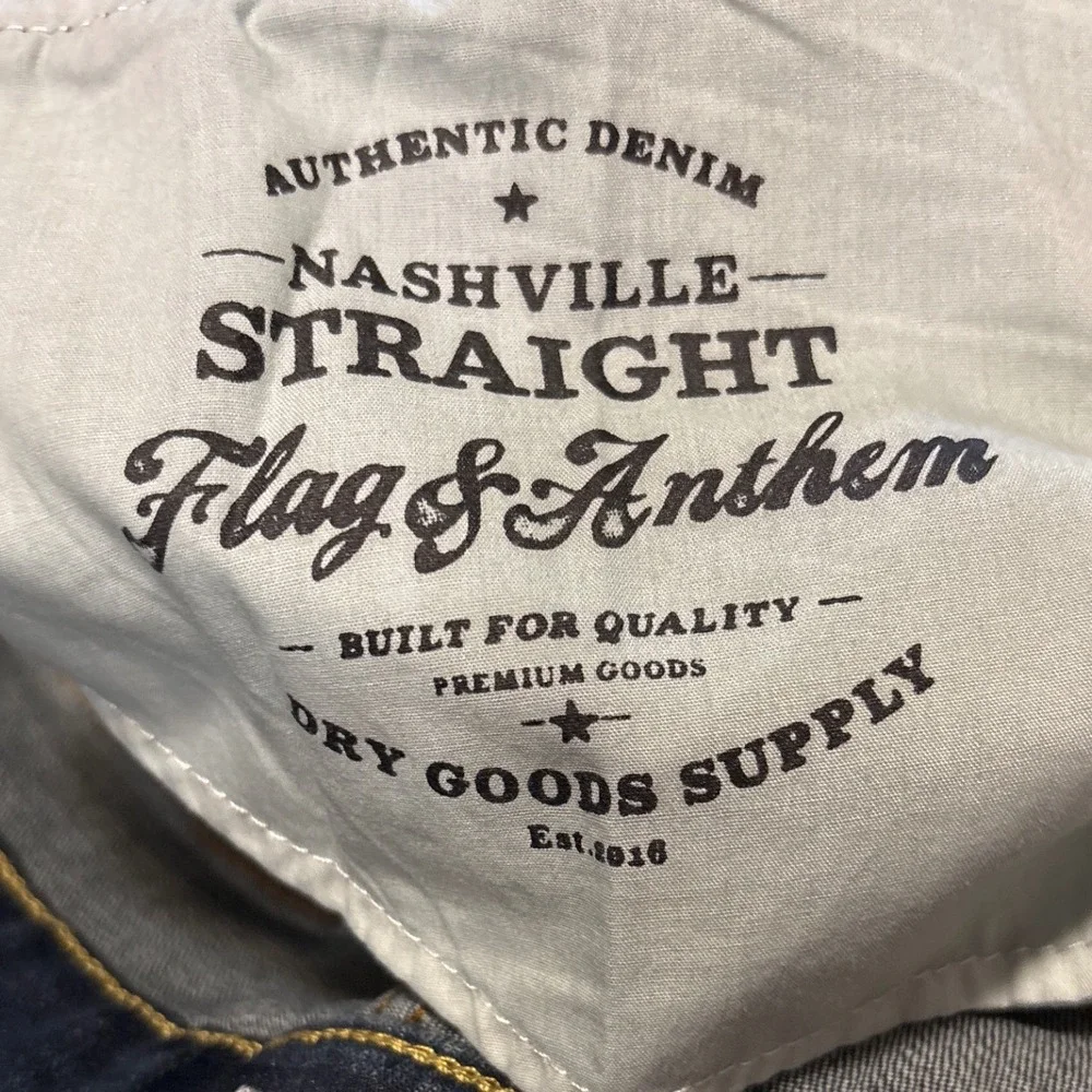 Flag & Anthem Nashville Straight Jeans Mens 36x32 Hutchinson Wash Denim‎